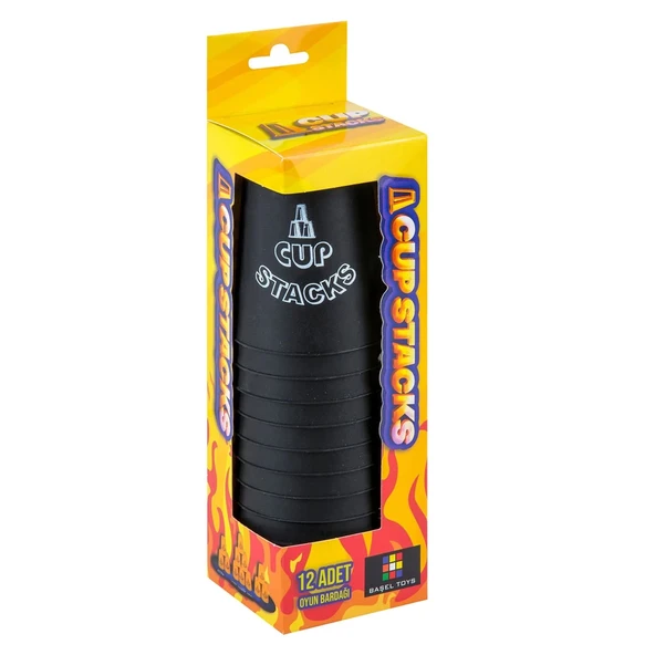 Orijinal Cup Stacks Bardak Oyunu - Speed Cup - Hızlı Bardaklar Oyunu - Hızlı Bardak Oyunu - Siyah ürün görseli 1