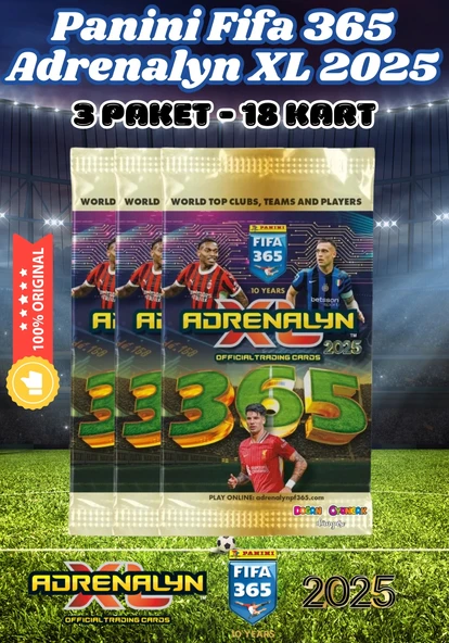 Panini FIFA 365 Adrenalyn XL 2025 Oyuncu Kartı - Futbolcu Kartları - Trading Oyuncu Kartı - 3 Paket ürün görseli 1