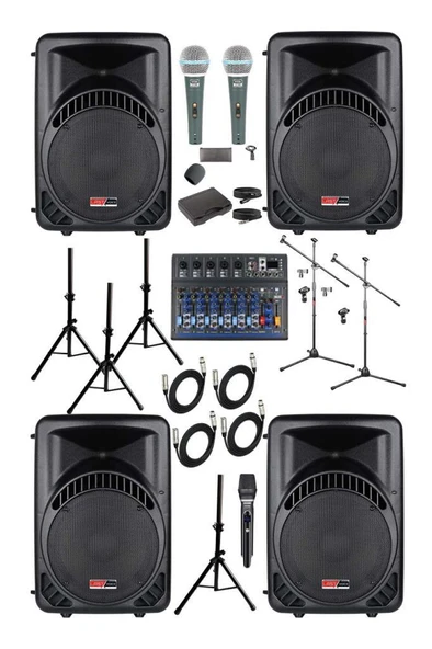 Lastvoice Ample Covering-Paket-4 Aktif hoparlör ve Mixer Full Ses Sistemi Seti ürün görseli 1
