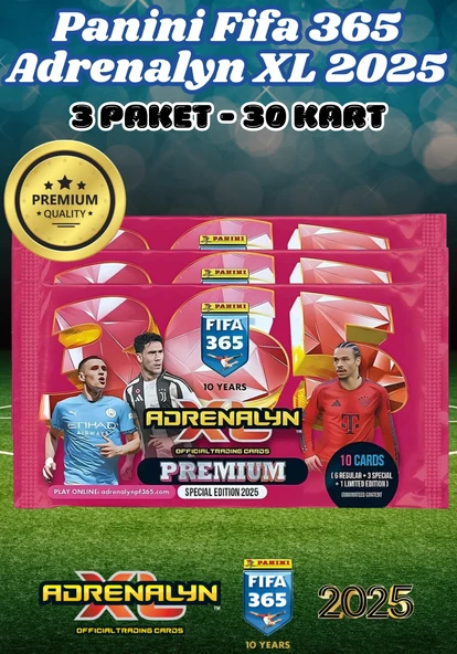 Panini Premium FIFA 365 Adrenalyn XL 2025 Oyuncu Kartı - Premium Futbolcu Kartları - 3 Paket ürün görseli 1