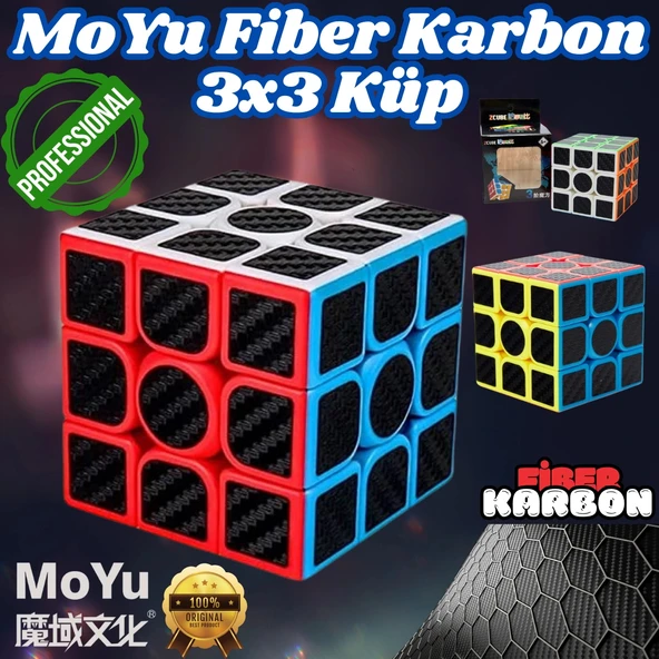 Orijinal MoYu Fiber Karbon 3x3 Küp - Moyu Speed Cube - Moyu Fiber Karbon 3x3 Zeka Küpü - Zeka Küpü - Rubik Küp ürün görseli 1