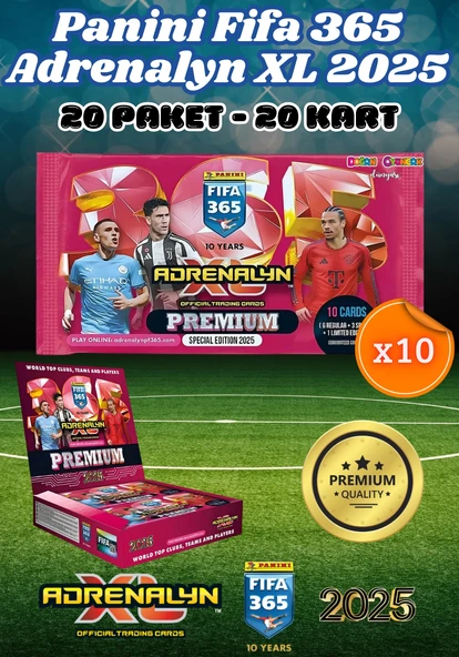 Panini Premium FIFA 365 Adrenalyn XL 2025 Oyuncu Kartı - Premium Futbolcu Kartları - 10 Paket ürün görseli 1