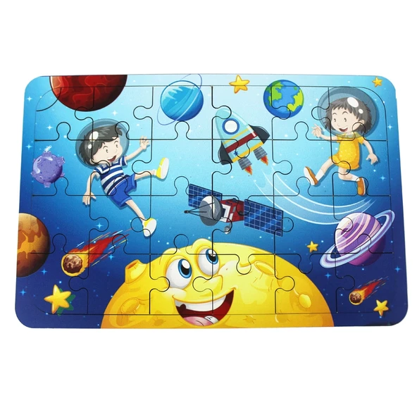 Ahşap Uzay Puzzle - Bebekleri İçin Puzzle - Ahşap Yapboz Oyuncak - Oyuncak Yap-boz - 24 Parça Puzzle ürün görseli 1