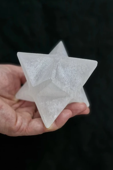 Merkaba Yıldızı Doğal Beyaz Selenit ürün görseli 1