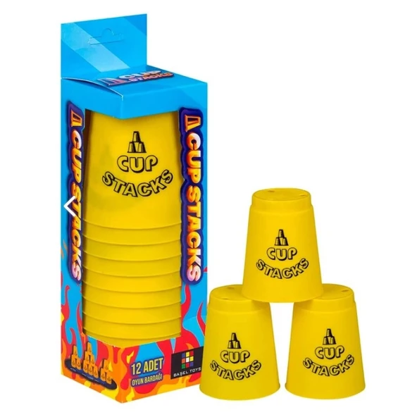 Orijinal Cup Stacks Bardak Oyunu - Speed Cup - Hızlı Bardaklar Oyunu - Hızlı Bardak Oyunu - Sarı ürün görseli 1