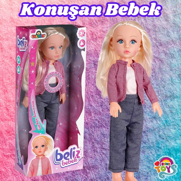 Beliz Bebek - Türkçe Konuşan Beliz Bebek - Konuşan Bebek - Fonsiyonlu Bebek - Mor ürün görseli 1