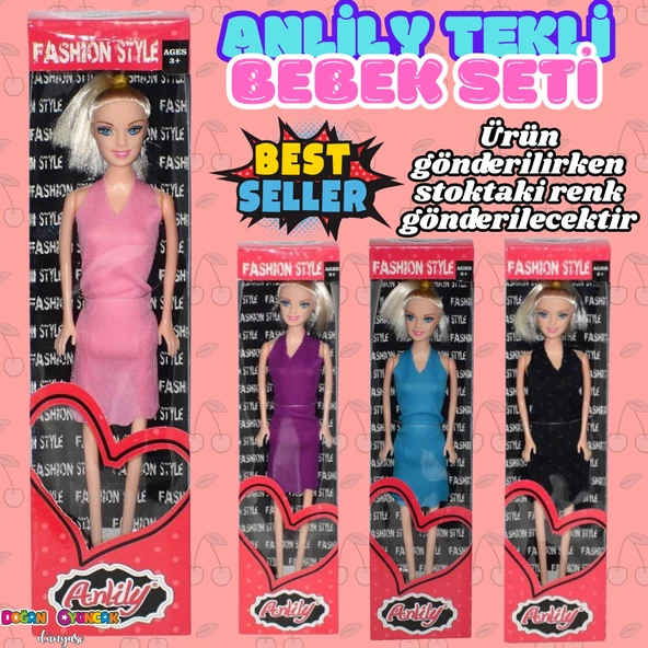 Anlily Tekli Bebek - Barbie Oyuncak Bebek - Barbie Bebek - Bebek Oyun Evleri İçin Bebek ürün görseli 1