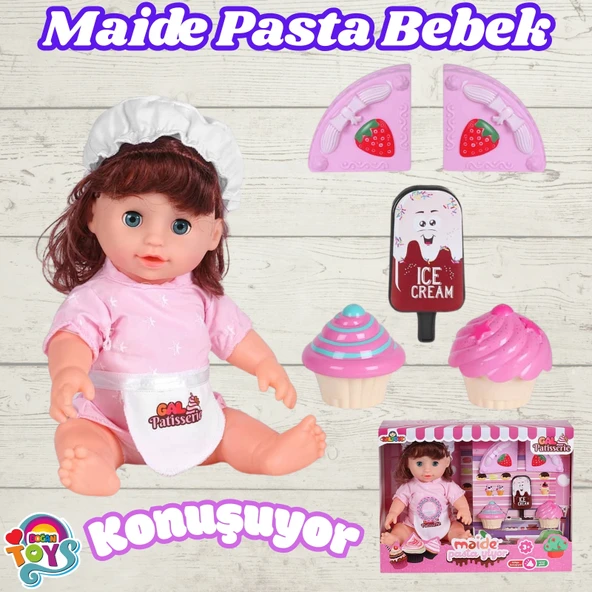 Maide Pasta Yiyor - Türkçe Konuşan Maide Et Bebek - Konuşan Bebek - Maide Bebek - Maide Pasta Bebek - Kumral ürün görseli 1