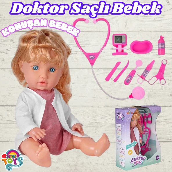 Senoş Doktor Bebek - Türkçe Konuşan Senoş Et Bebek - Konuşan Bebek - Senoş Bebek - Hemşire Et Bebek - Sarışın ürün görseli 1