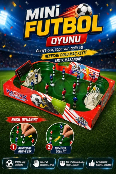 Mini Futbol Oyunu - Futbol Maçı Oyuncak - Futbol Oyuncakları - Top Oyuncak Langırt Setleri - Langırt Oyuncakları - Masa ürün görseli 1