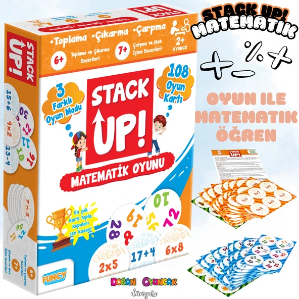 Stack Up Matematik Öğreniyorum! - Matematik Aktivite Oyunu - Matematik Kelime Oyunu - Akıl Oyunu Zeka Oyunu ürün görseli 1