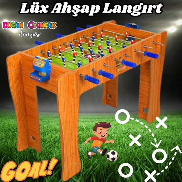 Lüx Ahşap Langırt Seti - Ahşap Oyuncak - Futbol Oyuncakları - Top Oyuncak Langırt Setleri - Langırt Oyuncakları - Ahşap ürün görseli 1