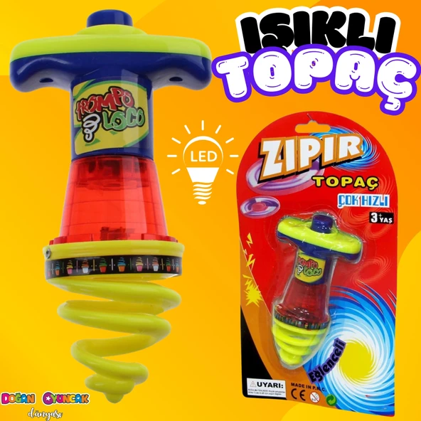 Işıklı Yaylanabilen Topaç - Çocukluk Harikası Topaç - Oyuncak Işıklı Topaç - Zıplayan Topaç - Hızlı dönebilebilen Gyro T ürün görseli 1