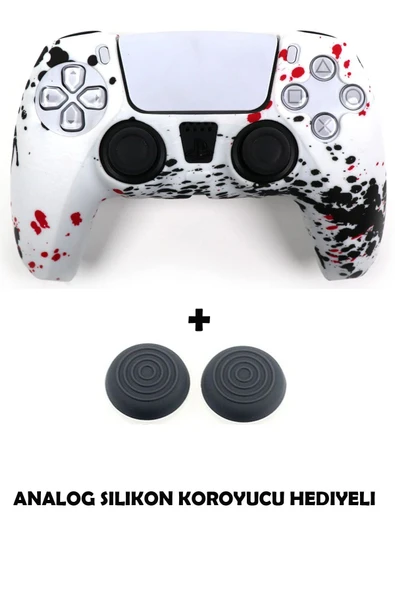 PS5 Dualsense Grafiti Temalı Koruyucu Silikon Kılıf + Analog silikon Koruyucu ürün görseli 1