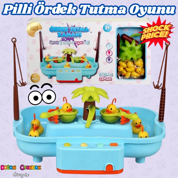 Pilli Havuzlu Ördek Yakalama Oyunu Mavi - Pilli Müzikli Balık Tutma Oyunu - Şarkılı Eğitici Balık Yakalama Oyunu - Müzik ürün görseli 1