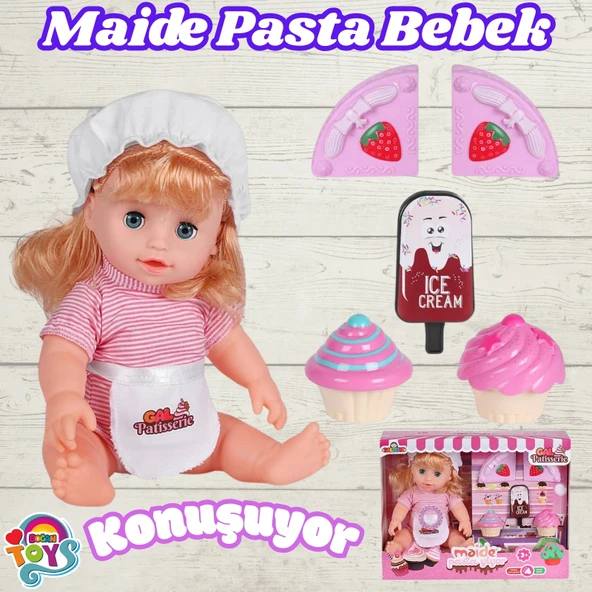 Maide Pasta Yiyor - Türkçe Konuşan Maide Et Bebek - Konuşan Bebek - Maide Bebek - Maide Pasta Bebek - Sarışın ürün görseli 1