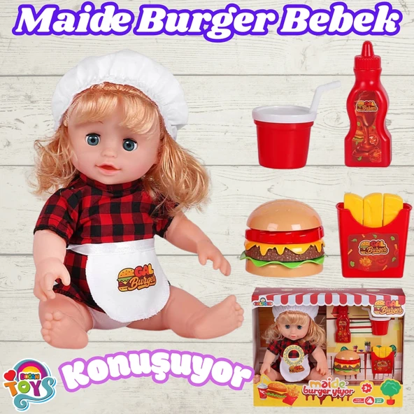 Maide Burger Yiyor - Türkçe Konuşan Maide Et Bebek - Konuşan Bebek - Maide Bebek - Maide Burger Bebek - Sarışın ürün görseli 1