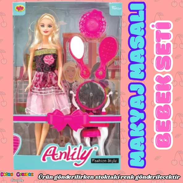 Anlily Makyah Masalı Bebek Seti - Barbie Oyuncak Bebek - Barbie Bebek - Bebek Oyun Evleri İçin Bebek - Makyaj Bebek Seti ürün görseli 1