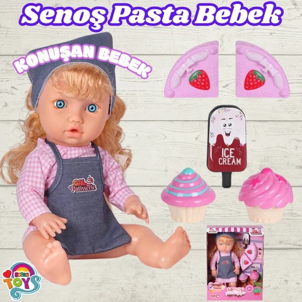 Senoş Pasta Yiyor - Türkçe Konuşan Senoş Et Bebek - Konuşan Bebek - Senoş Bebek - Pasta Et Bebek - Sarışın ürün görseli 1