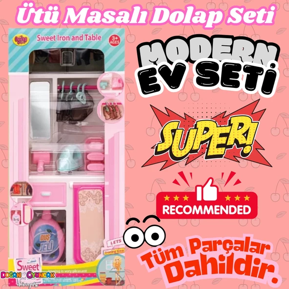 Ütü Masalı Banyo Seti - Modern Banyo Seti - Minyatür Ev Oyuncak Seti - Banyo Oyuncak Seti - Ütü Masası Oyuncak ürün görseli 1