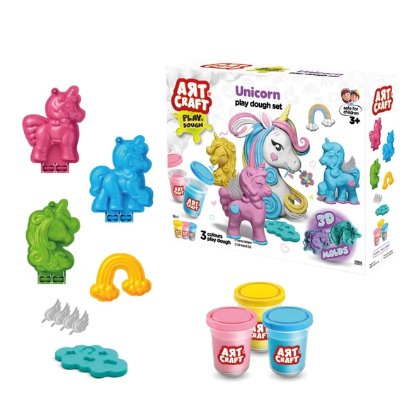 Unicorn Oyun Hamur Seti 168 Gr. - Oyun Hamuru Seti - Hamur Setleri - Hamur Kalıpları - Boynuzlu At ürün görseli 1