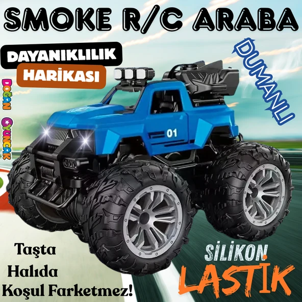 Smoke R/C Araba Mavi - Uzaktan Kumandalı Duman Atan Araba - Dumanlı Kumandalı Araba - Uzaktan Kumandalı Araba ürün görseli 1