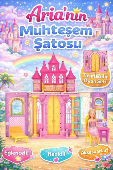 Aria'nın Muhteşem Şatosu - Arianın Şatosu Oyuncak - Barbie Tatil Ev Seti - Barbie Ev Seti - Barbie Şato - Şato Ev Oyunca ürün görseli 1