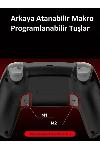 Kablosuz Wireless Ps4 Android Apple Switch Pc Uyumlu Six-axis Oyun Kolu Joystick - Resim 2