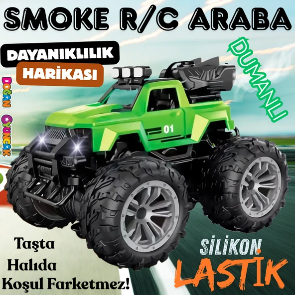 Smoke R/C Araba Yeşil - Uzaktan Kumandalı Duman Atan Araba - Dumanlı Kumandalı Araba - Uzaktan Kumandalı Araba ürün görseli 1