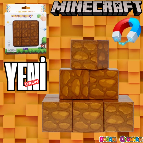 Minecraft Ahşap Desenli Blok Manyetik Lego Minecraft Manyetik Lego Minecraft Lego Megnetic Blocks ürün görseli 1