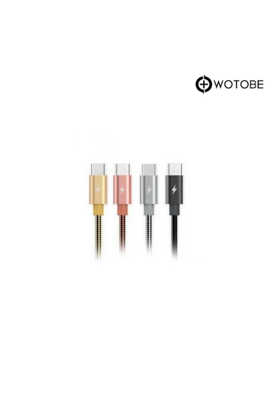 Usb Type-c Çelik Spiralli Şarj Data Kablosu - Resim 3