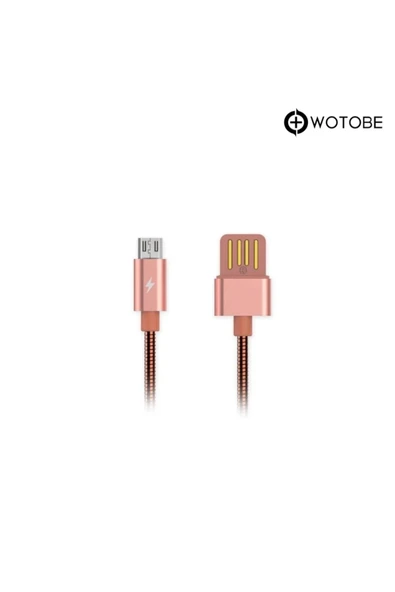 Micro Usb Çelik Spiralli Şarj Data Kablosu - Resim 3