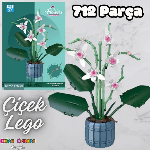 Mikro Blok Çiçek Lotus 712 Parça - Lego Setleri - MEGA Lego - Çiçek Lego - MEGA Çiçek Lego - Mikro Bloklar ürün görseli 1