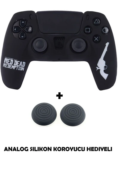 PS5 Dualsense Red Dead Redemption Desenli Koruyucu Silikon Kılıf + Analog silikon Koruyucu ürün görseli 1