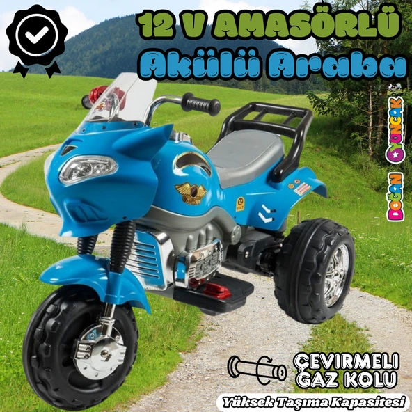Amortisörlü Akülü Turbo GoWay Motosiklet Mavi - Aliş GoWay Motorsiklet 12 Volt Akülü Motor - Aliş Go Way Motor ürün görseli 1
