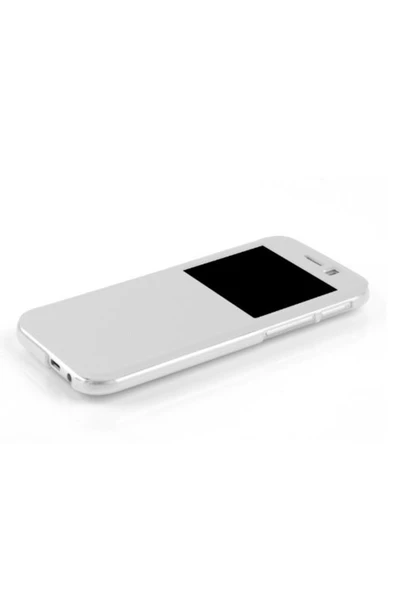 Htc One M8 Pencereli Ve Uyku Modlu Flip Cover - Beyaz ürün görseli 1