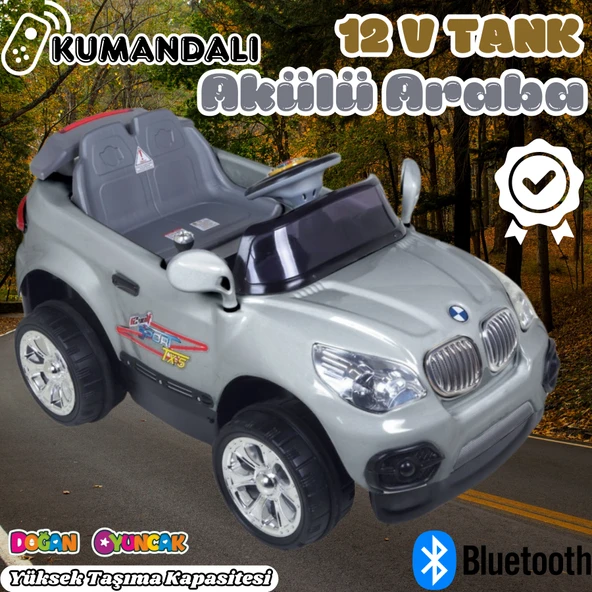Kumandalı BMW Akülü Araba Gri - Kumandalı 12 Volt Tek Kişilik Akülü Araba Akülü JEEP - TX5 Sport Akülü Araba ürün görseli 1