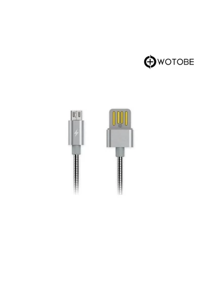 Micro Usb Çelik Spiralli Şarj Data Kablosu - Resim 5