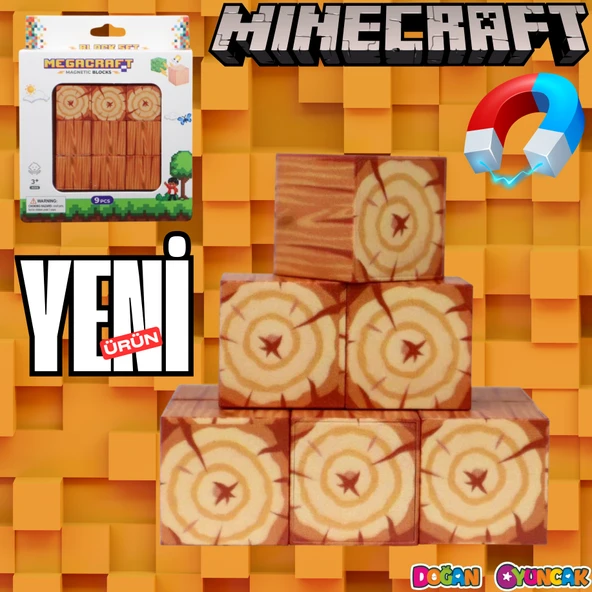 Minecraft Ağaç Gövdesi Desenli Blok Manyetik Lego Minecraft Manyetik Lego Minecraft Lego Megnetic Blocks ürün görseli 1
