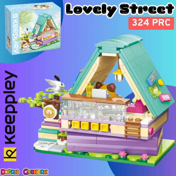 Mikro Blok Calico Cat Comic House Kedi Çizgi Roman Dükkanı 324 Parça - Lego Setleri - Keeppley Mini Lego - Keeppley Lego ürün görseli 1