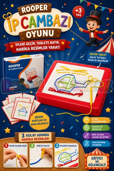 Rooper İp Cambazı Oyunu - Oyuncak İp Geçirme - Resim Oyunu Rooper Oyunu - Anaokulu Oyuncak ürün görseli 1