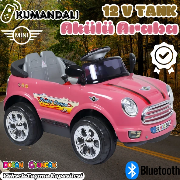 Kumandalı Mini Cooper Akülü Araba Pembe - Kumandalı 12 Volt Tek Kişilik Akülü Araba Akülü JEEP - Turbo Coupe Akülü Araba ürün görseli 1