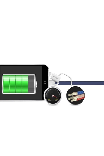 Apple Lightning Micro Usb Akıllı Şarj Data Kablosu - Resim 7