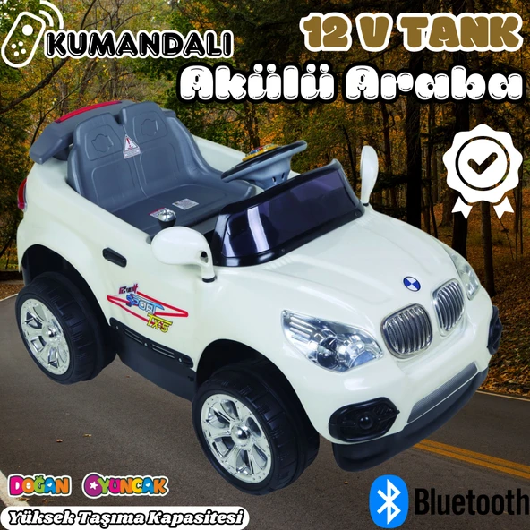 Kumandalı BMW Akülü Araba Beyaz - Kumandalı 12 Volt Tek Kişilik Akülü Araba Akülü JEEP - TX5 Sport Akülü Araba ürün görseli 1
