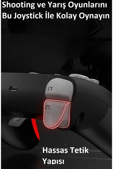 Kablosuz Wireless Ps4 Android Apple Switch Pc Uyumlu Six-axis Oyun Kolu Joystick - Resim 4