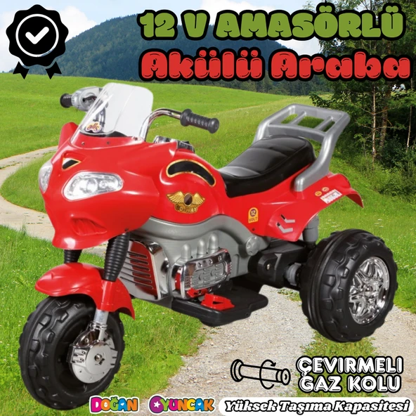 Amortisörlü Akülü Turbo GoWay Motosiklet Kırmızı - Aliş GoWay Motorsiklet 12 Volt Akülü Motor - Aliş Go Way Motor ürün görseli 1