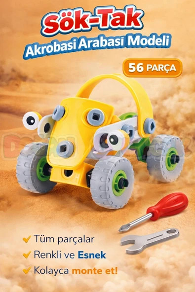 Hanye Sök-Tak Akrobasi Arabası Modeli - Oyuncak Söktak Araba Modeli - Lego Setleri ürün görseli 1