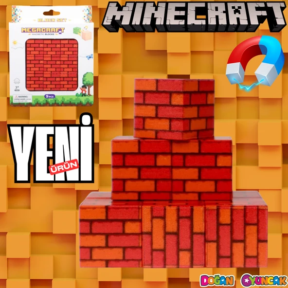 Minecraft Tuğla Desenli Blok Manyetik Lego Minecraft Manyetik Lego Minecraft Lego Megnetic Blocks ürün görseli 1