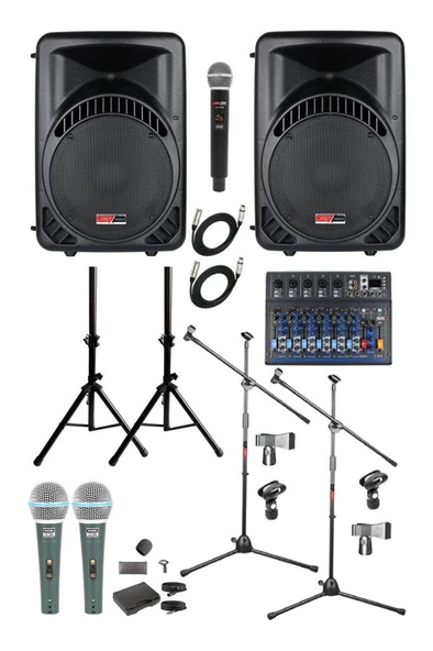 Lastvoice Ample Covering-Paket-2 Aktif hoparlör ve Mixer Full Ses Sistemi Seti ürün görseli 1
