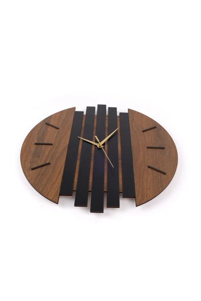 Modern Tasarım Çıta Model Ahşap Duvar Saati - Resim 5